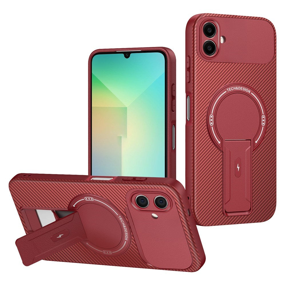 Samsung Galaxy A07 EIDERWOOD Hybrid Deksel med Stativfunksjon - MagSafe Kompatibel - Rød