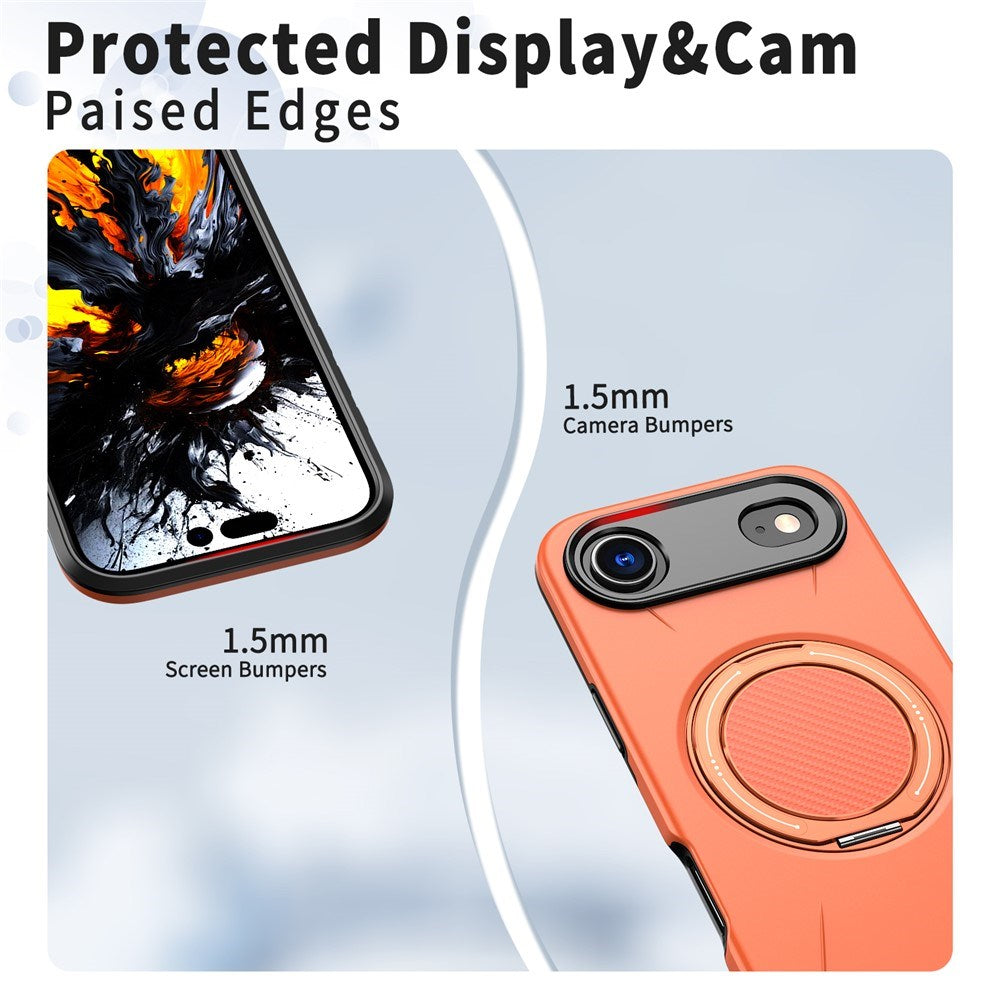 EIDERWOOD iPhone Air Deksel med Roterende Kickstand – Oransje