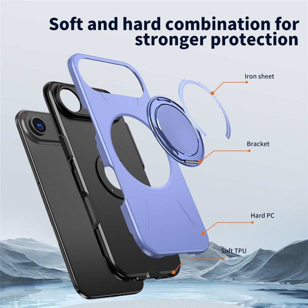 EIDERWOOD iPhone Air Deksel med Roterende Kickstand – Lilla
