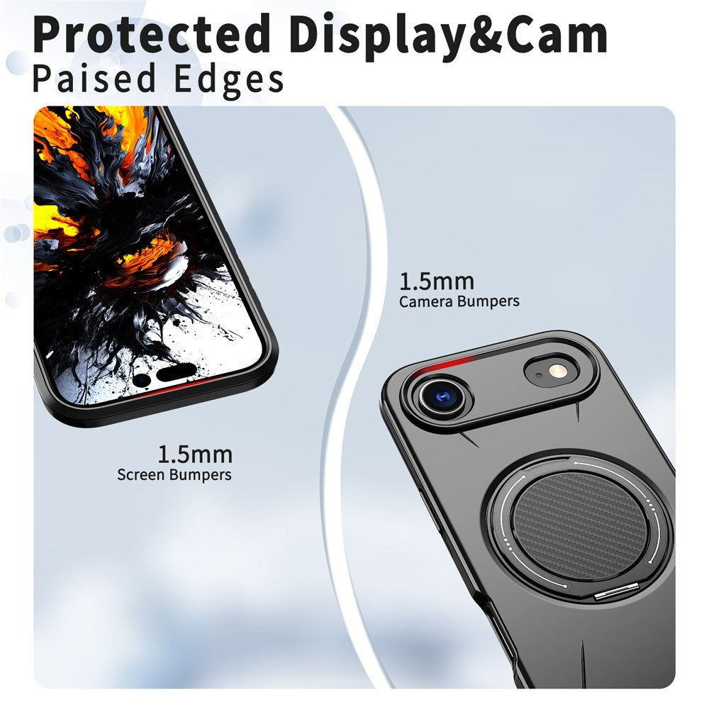 EIDERWOOD iPhone Air Deksel med Roterende Kickstand – Svart
