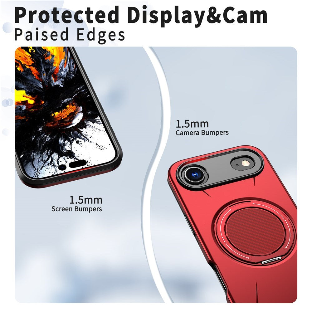EIDERWOOD iPhone Air Deksel med Roterende Kickstand – Rød