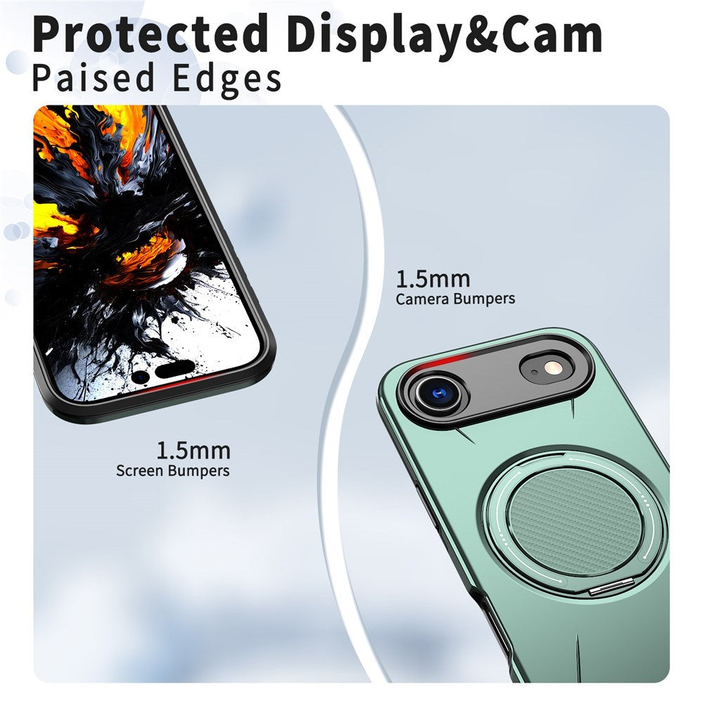 EIDERWOOD iPhone Air Deksel med Roterende Kickstand – Grønn