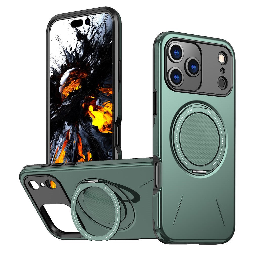 EIDERWOOD iPhone 17 Pro Max Deksel med Roterende Kickstand – Grønn