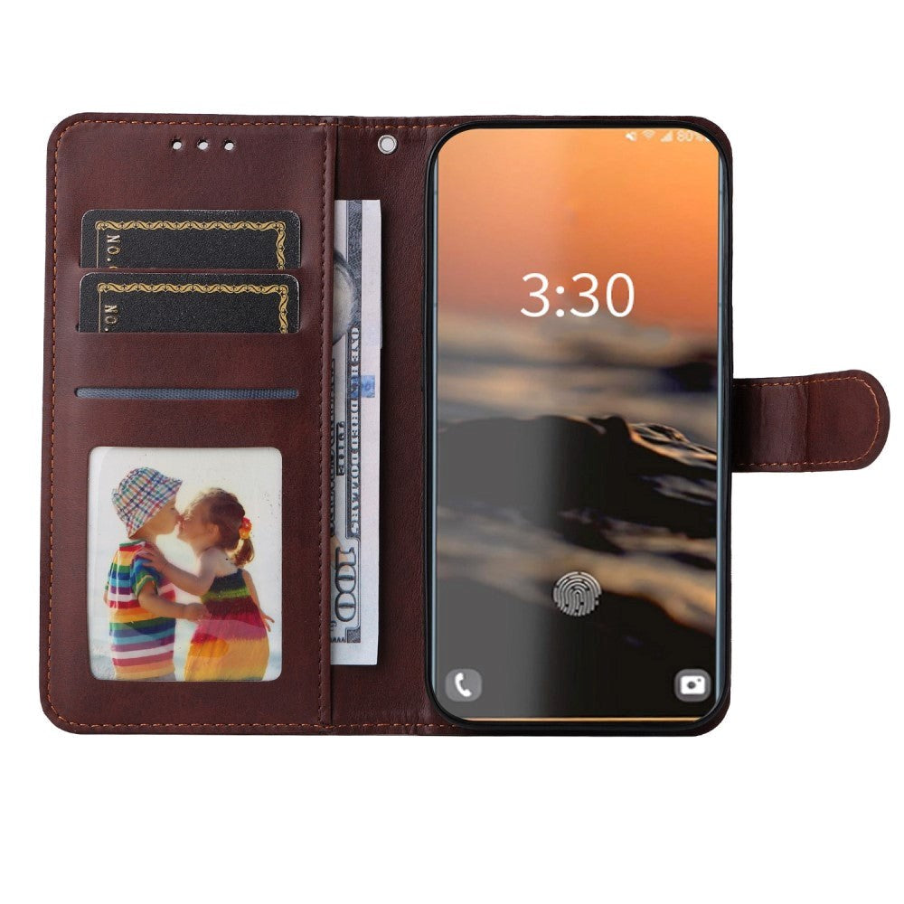 Samsung Galaxy S23 Ultra Flippdeksel i Skinn med Lommebok - Brun
