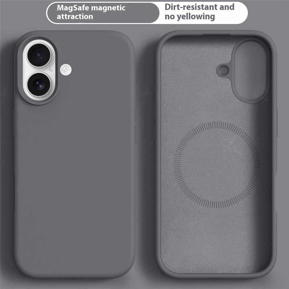 iPhone 16 2-i-1 Silikon & Hard Plast Deksel - MagSafe Kompatibel - Mørkgrå