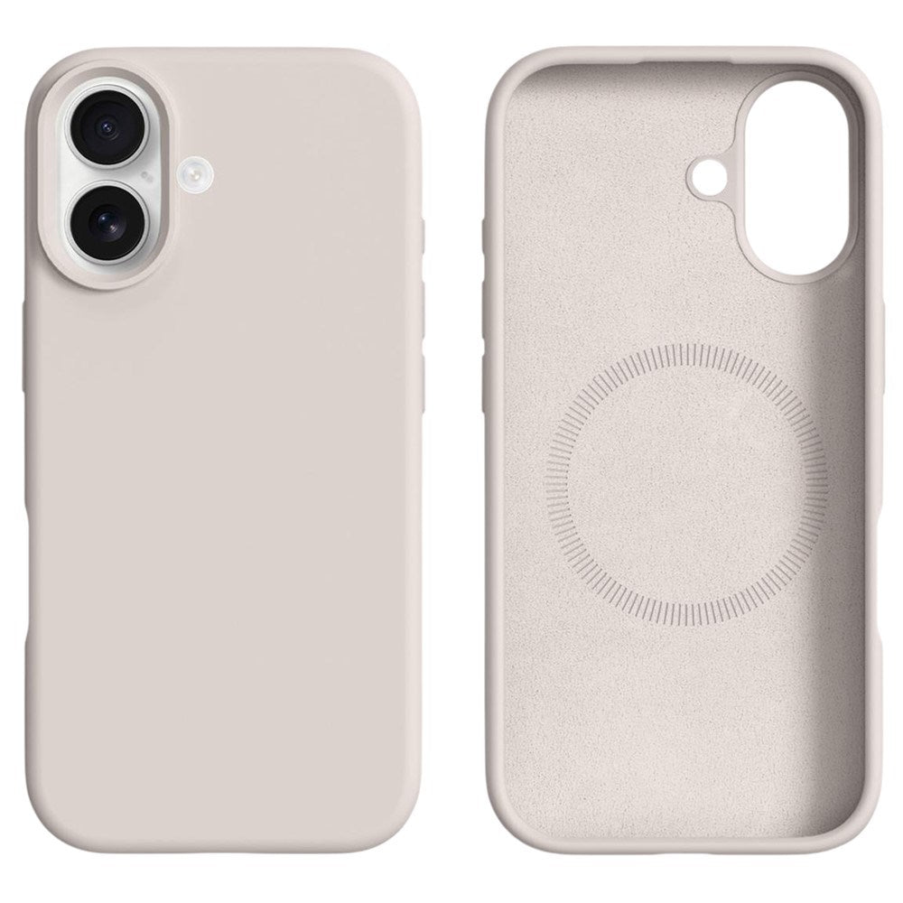 iPhone 17 2-i-1 Silikon- og Hard Plast Deksel – MagSafe-kompatibelt – Hvit