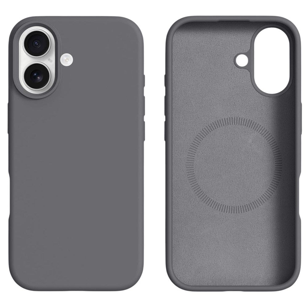 iPhone 17 2-i-1 Silikon- og Hard Plast Deksel – MagSafe-kompatibelt – Mørkegrå