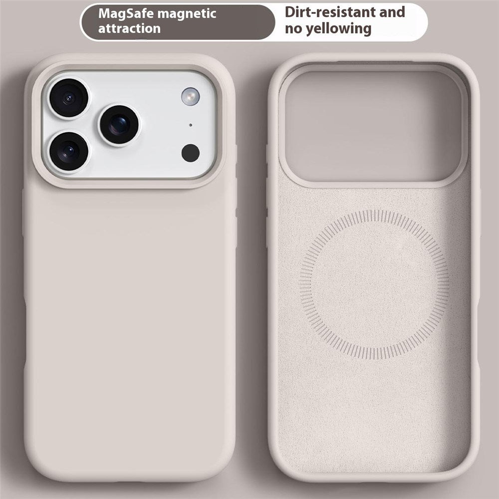 iPhone 17 Pro 2-i-1 Silikon- og Hard Plast Deksel – MagSafe-kompatibelt – Hvit