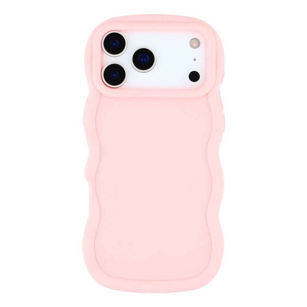 EIDERWOOD iPhone 17 Pro Fleksibelt Plast Wavy Deksel - Rosa