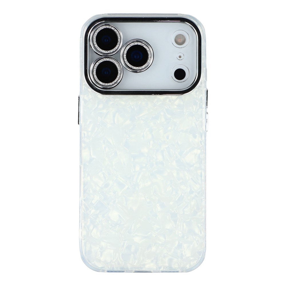 EIDERWOOD iPhone 17 Pro Hybrid Plast Deksel m. Innebygd Kameralinsebeskyttelse - Perlemorsmønster / Hvit