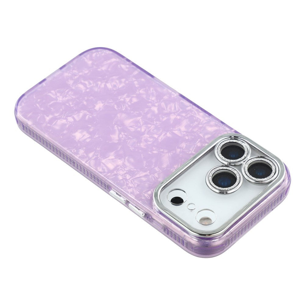 EIDERWOOD iPhone 17 Pro Hybrid Plast Deksel m. Innebygd Kameralinsebeskyttelse - Perlemorsmønster / Lilla