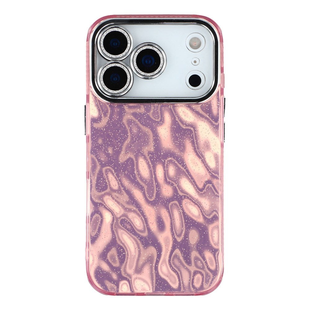EIDERWOOD iPhone 17 Pro Hybrid Plast Deksel m. Innebygd Kameralinsebeskyttelse - Rynket Mønster / Rosa