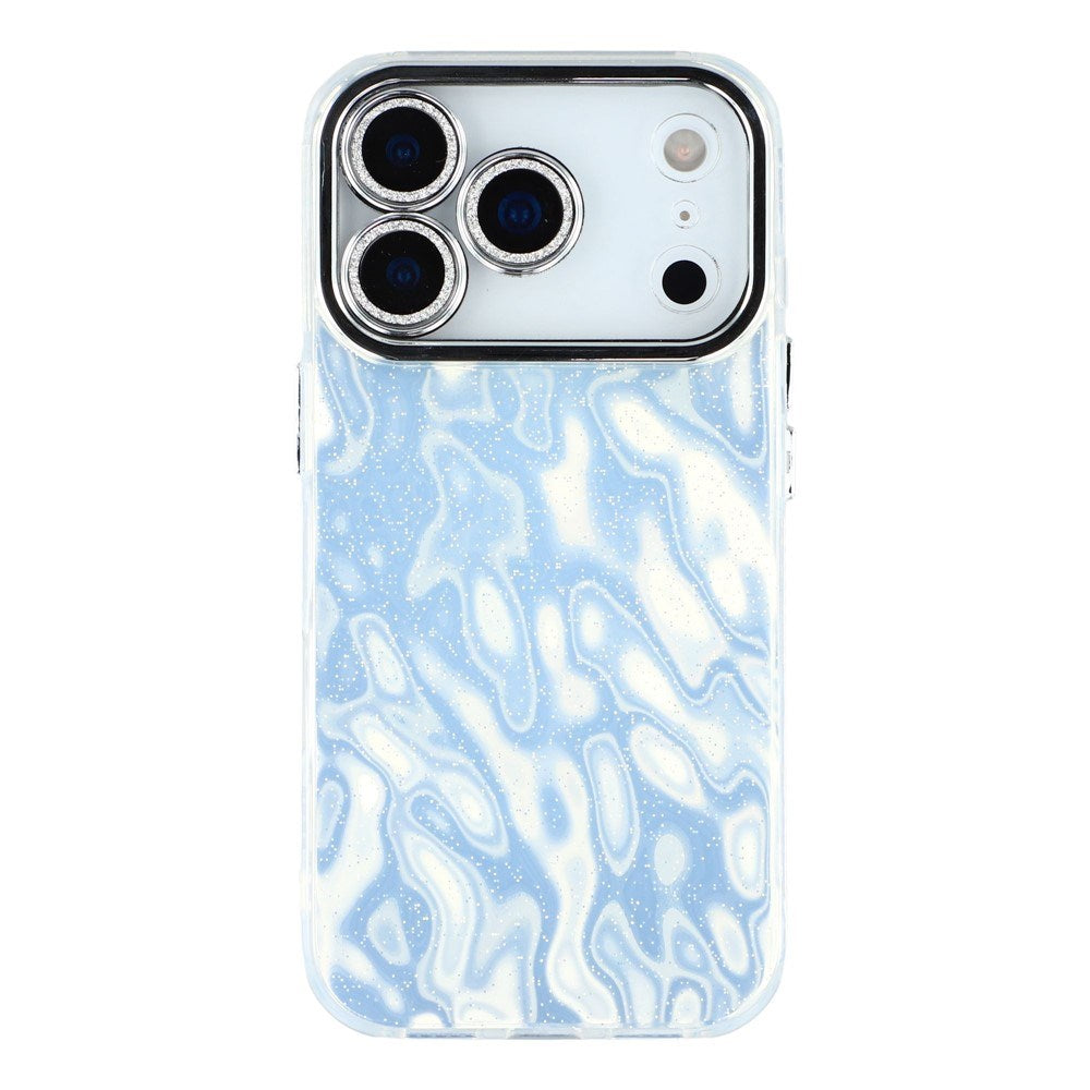 EIDERWOOD iPhone 17 Pro Hybrid Plast Deksel m. Innebygd Kameralinsebeskyttelse - Rynket Mønster / Sølv