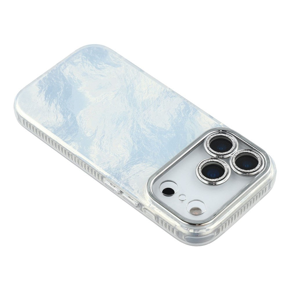 EIDERWOOD iPhone 17 Pro Max Hybrid Plast Deksel m. Innebygd Kameralinsebeskyttelse - Folie Mønster / Sølv