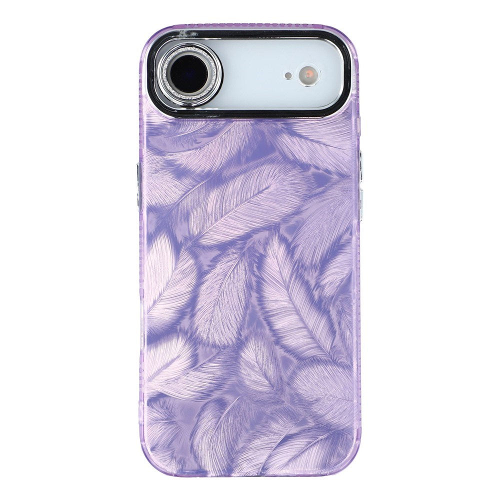 EIDERWOOD iPhone Air Hybrid Plast Deksel m. Innebygd Kameralinsebeskyttelse - Penselstrøkmønster / Lilla