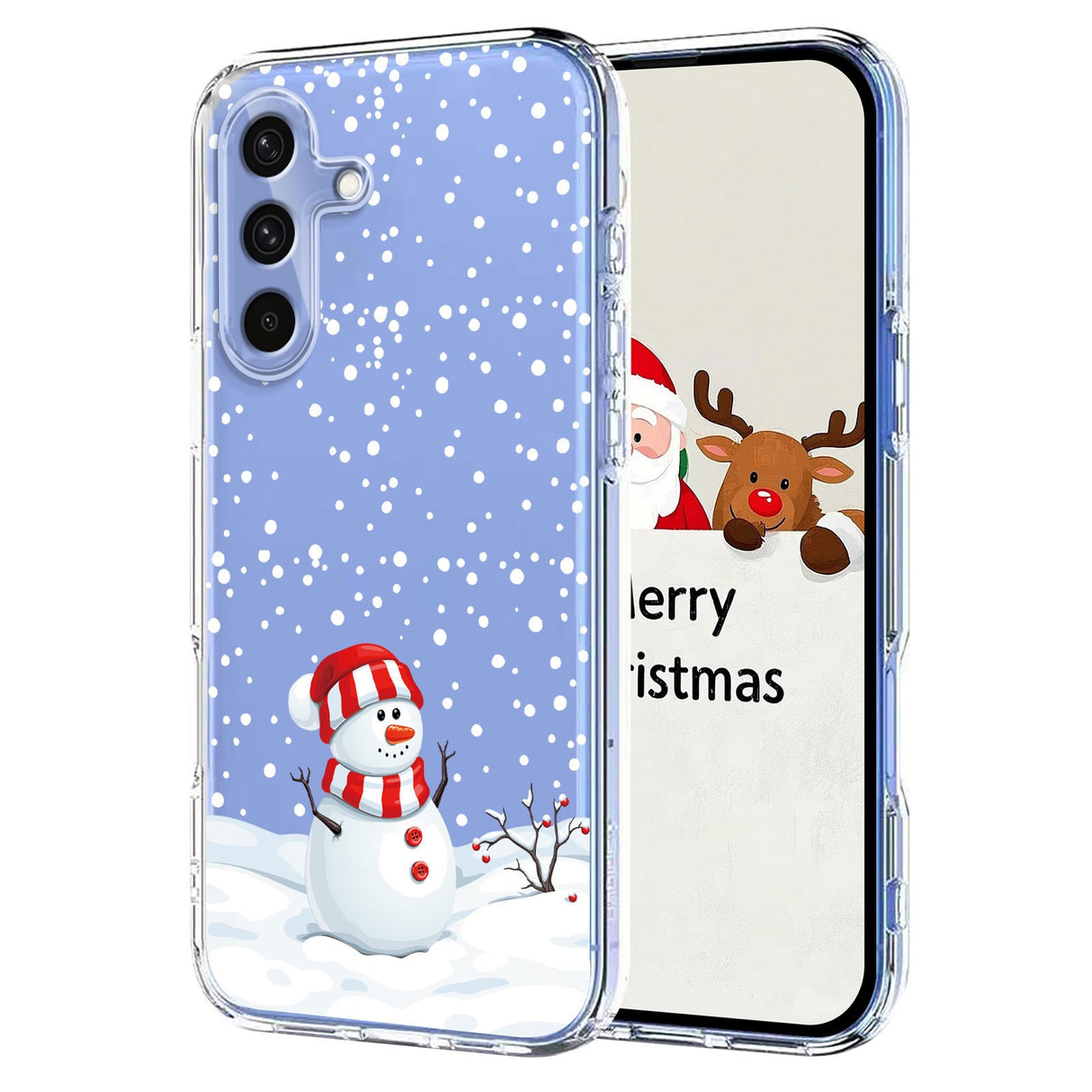 EIDERWOOD Samsung Galaxy A56 (5G) Fleksibelt Plast Juledeksel med Motiv - Gjennomsiktig / Snømann