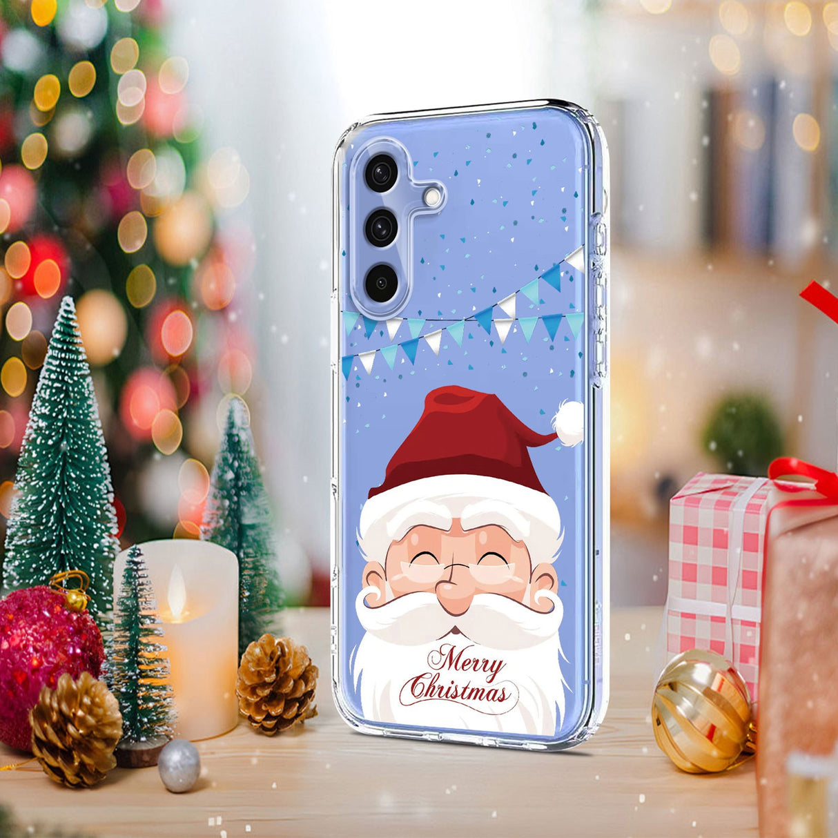 EIDERWOOD Samsung Galaxy A56 (5G) Fleksibelt Plast Juledeksel med Motiv - Gjennomsiktig / Julenissen