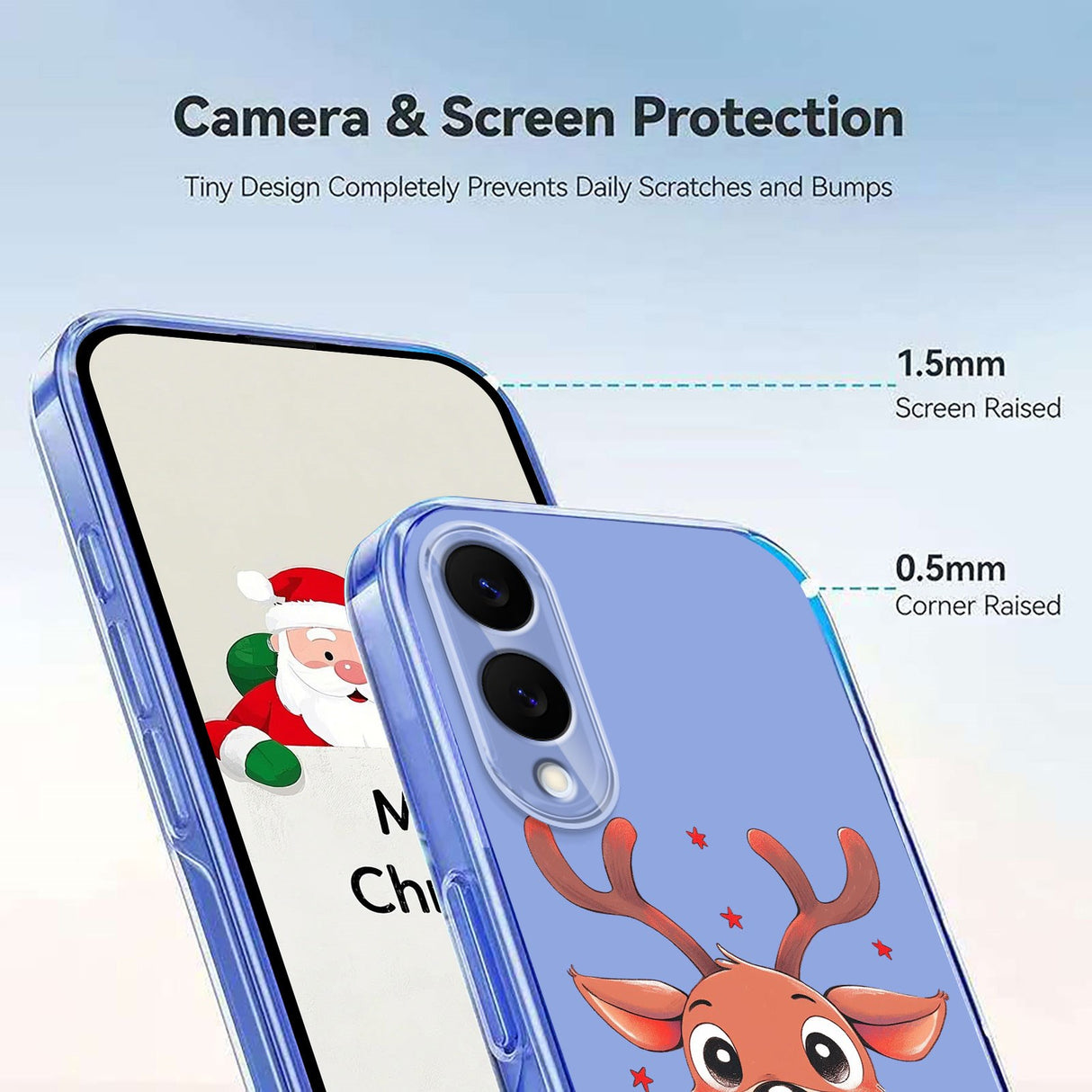 EIDERWOOD Samsung Galaxy S25 Edge Fleksibelt Plast Juledeksel med Motiv - Gjennomsiktig / Reinsdyr