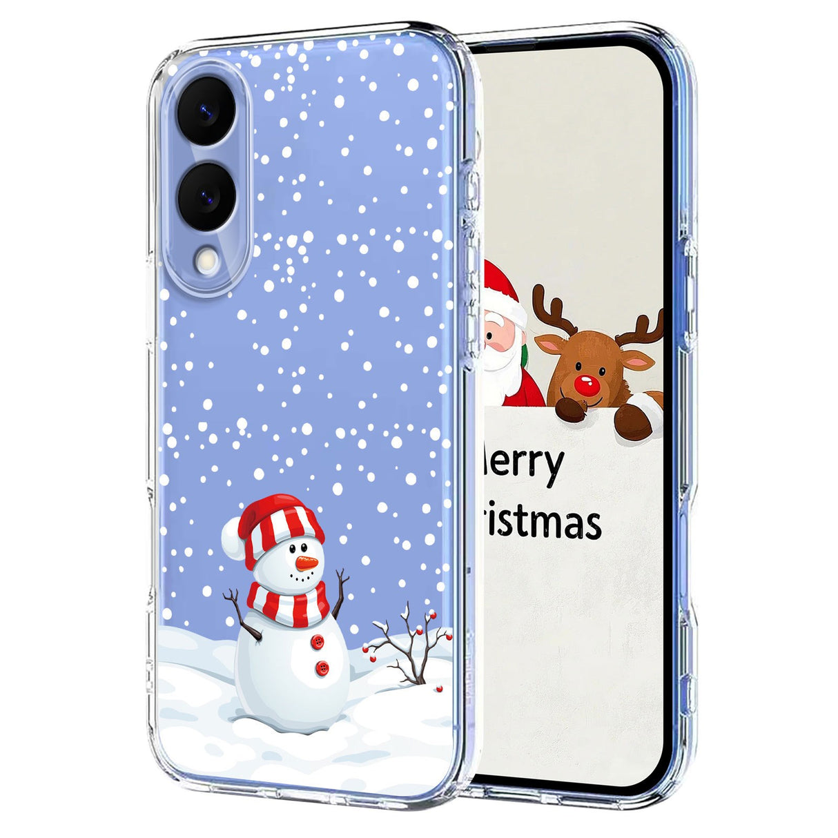 EIDERWOOD Samsung Galaxy S25 Edge Fleksibelt Plast Juledeksel med Motiv - Gjennomsiktig / Snømann