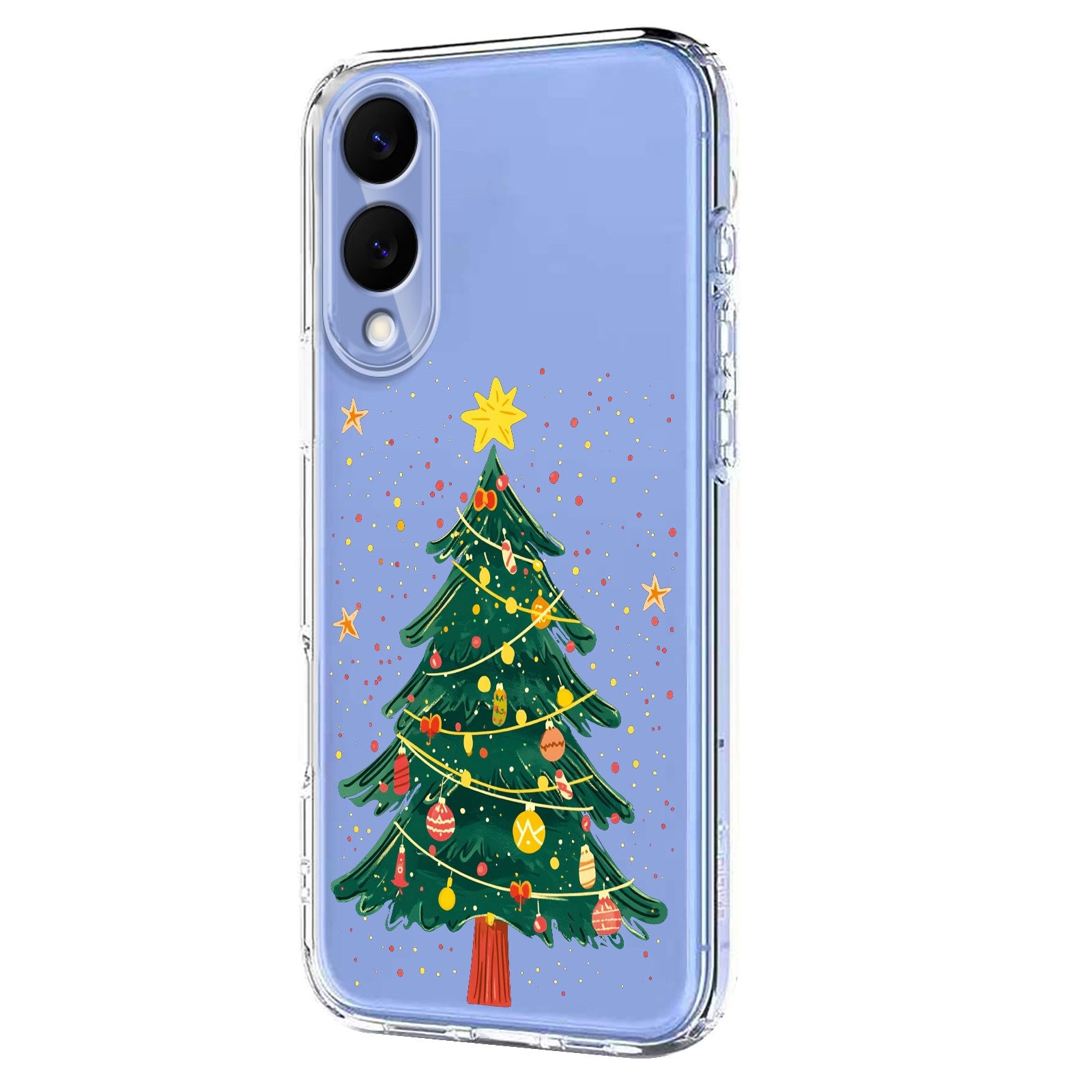EIDERWOOD Samsung Galaxy S25 Edge Fleksibelt Plast Juledeksel med Motiv - Gjennomsiktig / Juletre