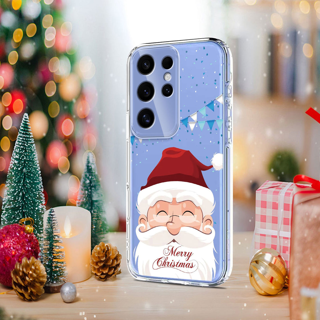 EIDERWOOD Samsung Galaxy S25 Ultra Fleksibelt Plast Juledeksel med Motiv - Gjennomsiktig / Julenissen