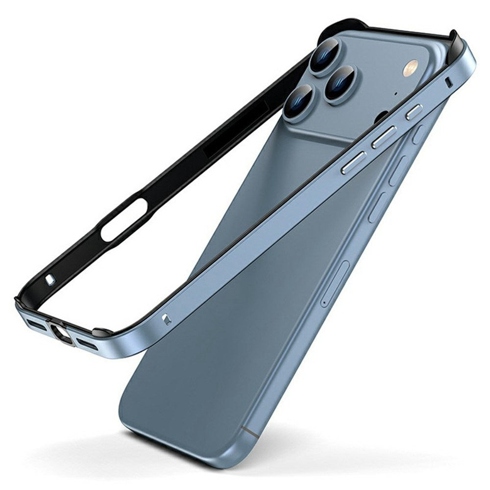iPhone 17 Pro Max EIDERWOOD Metal Bumper Deksel m. Forsterkede Silikon Hjørner - Blå