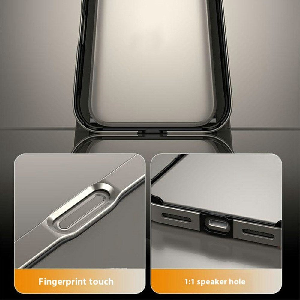 iPhone 17 Pro Max EIDERWOOD Metal Bumper Deksel m. Forsterkede Silikon Hjørner - Mørkeblå