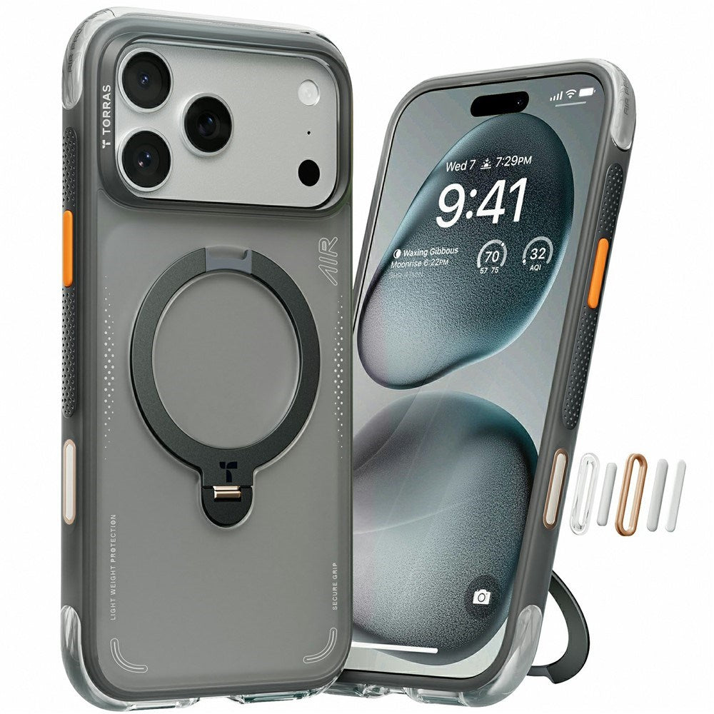 iPhone 17 Pro TORRAS Ostand Q3 Air Deksel m. Kickstand - MagSafe Kompatibel - Svart