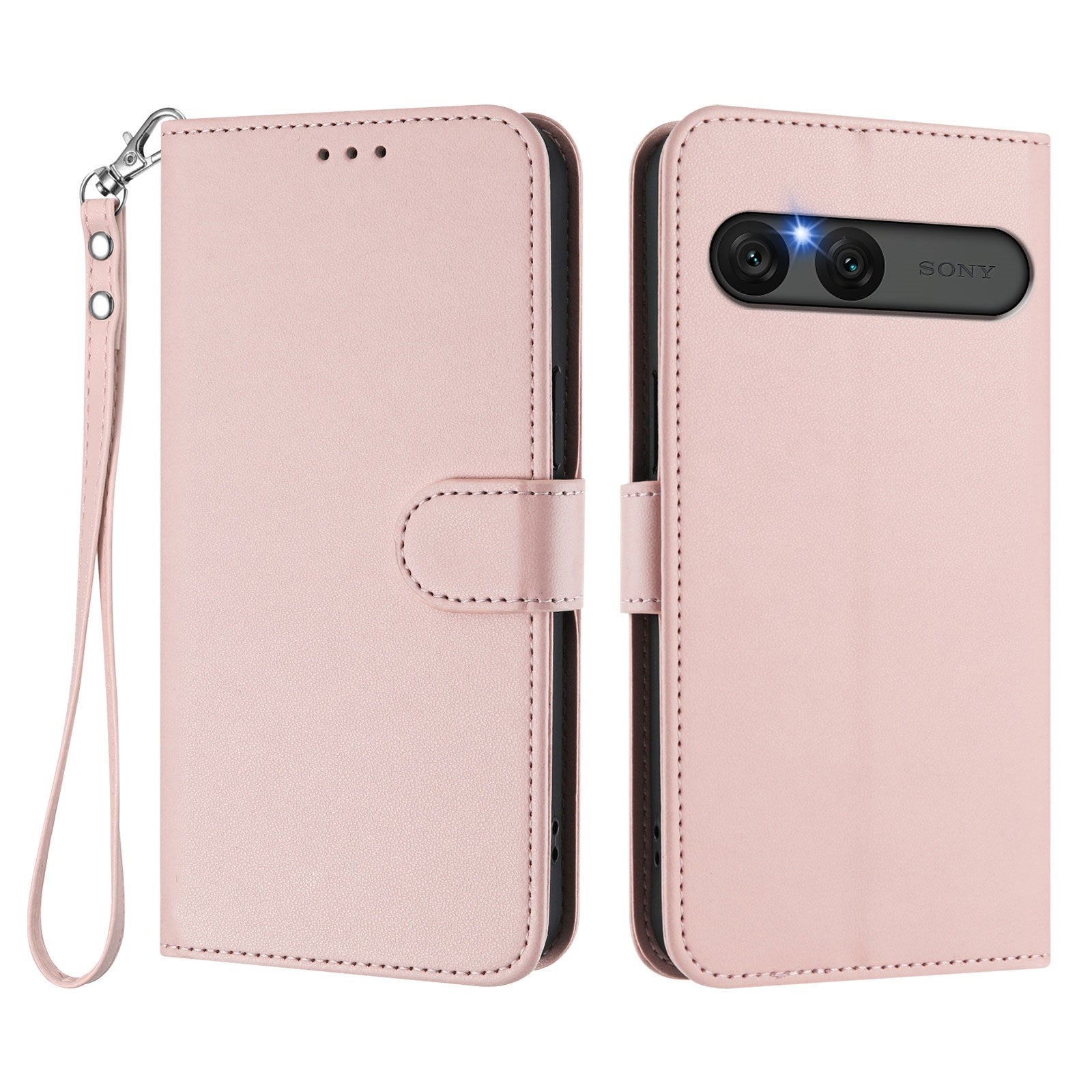 EIDERWOOD Sony Xperia 10 VII Kunstskinn Flip Deksel m. Kortholder & Stropp - Rosa