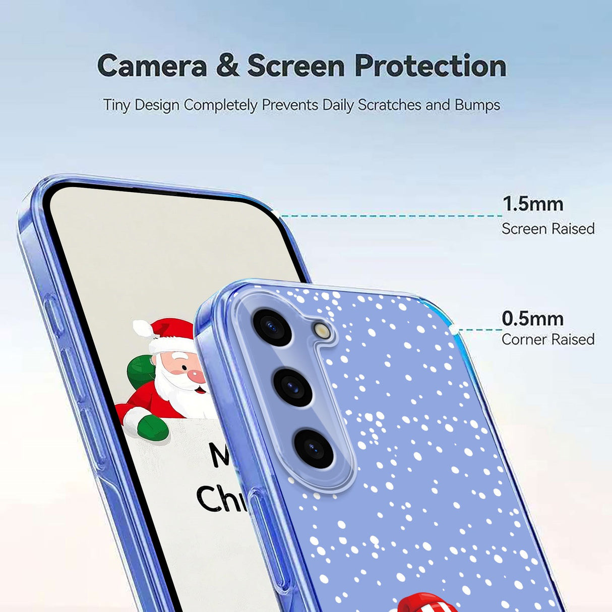 EIDERWOOD Samsung Galaxy S25+ (Plus) / S24+ (Plus) Fleksibelt Plast Juledeksel med Motiv - Gjennomsiktig / Snømann