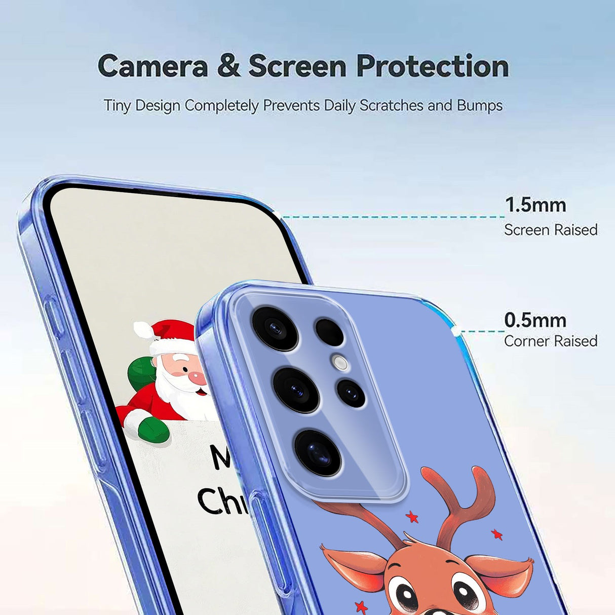 EIDERWOOD Samsung Galaxy S24 Ultra Fleksibelt Plast Juledeksel med Motiv - Gjennomsiktig / Reinsdyr
