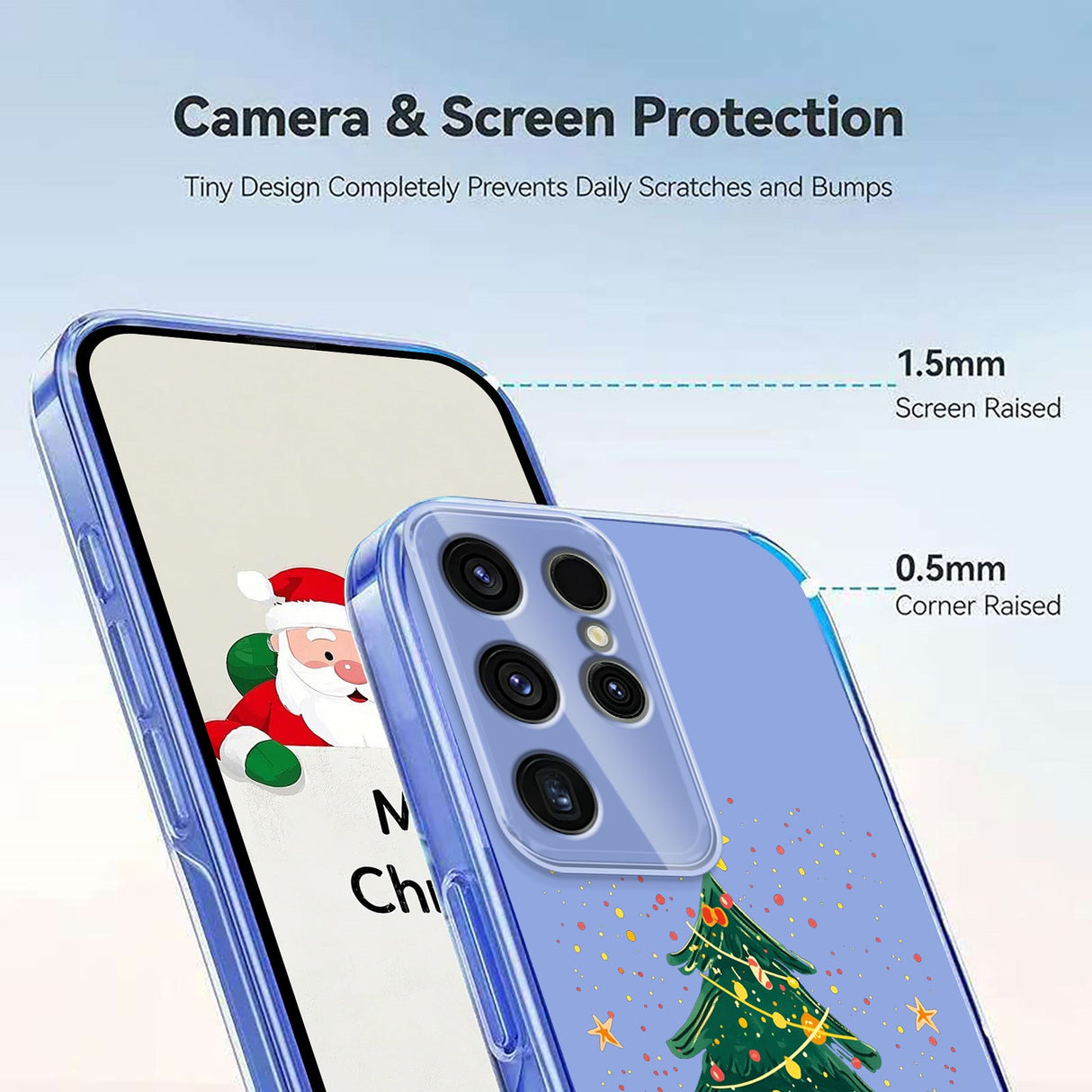 EIDERWOOD Samsung Galaxy S23 Ultra Fleksibelt Plast Juledeksel med Motiv - Gjennomsiktig / Juletre