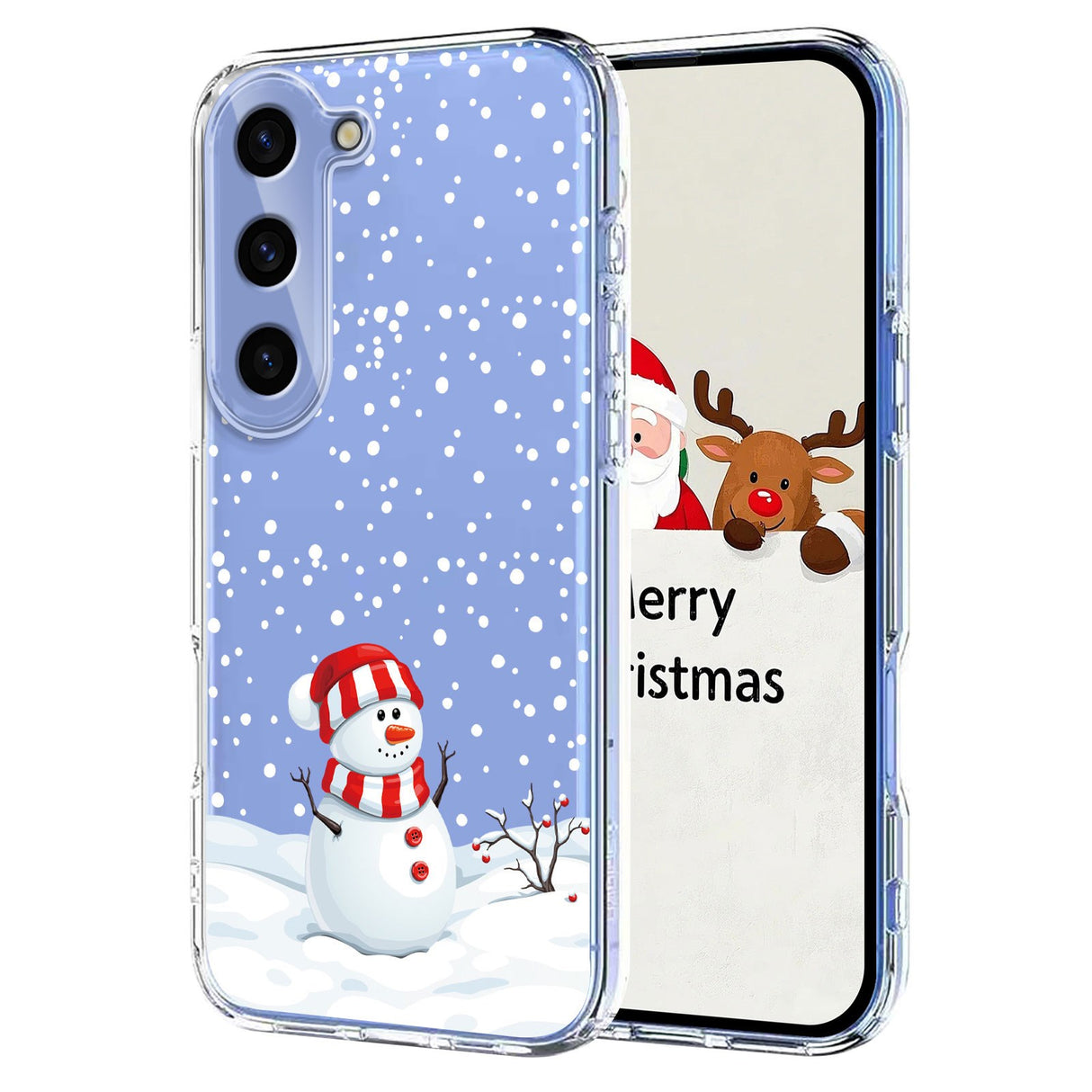 EIDERWOOD Samsung Galaxy S23 Fleksibelt Plast Juledeksel med Motiv - Gjennomsiktig / Snømann