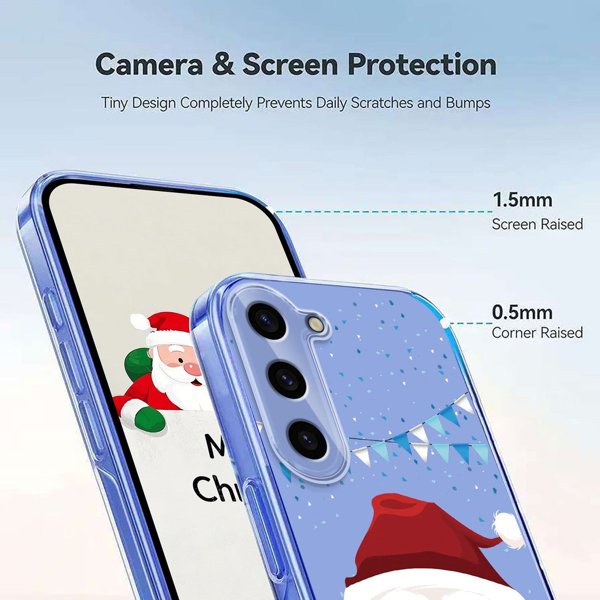 vEIDERWOOD Samsung Galaxy S23+ (Plus) Fleksibelt Plast Juledeksel med Motiv - Gjennomsiktig / Julenissen