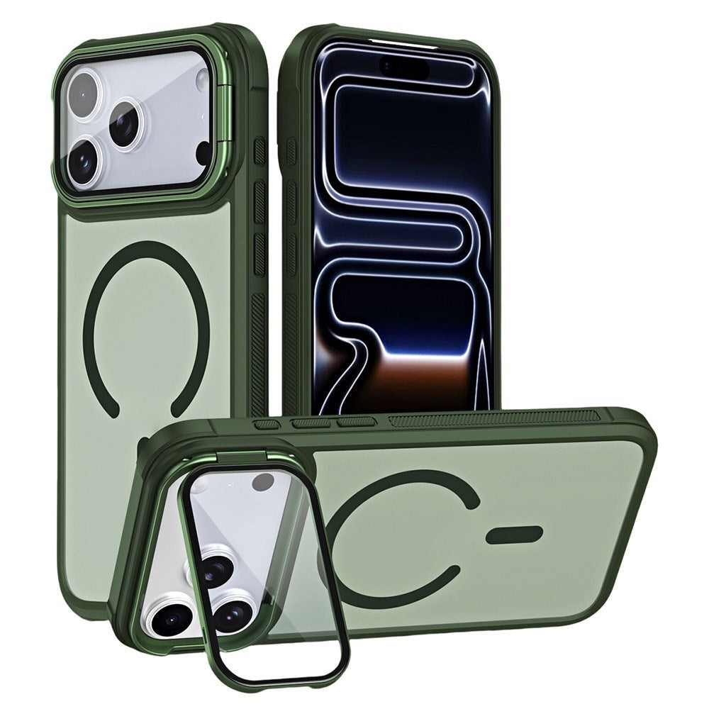 iPhone 18 Pro Max / 17 Pro Max EIDERWOOD Hybrid Plast Deksel m. Kamera Deksel & Stativfunksjon - MagSafe Kompatibel - Grønn