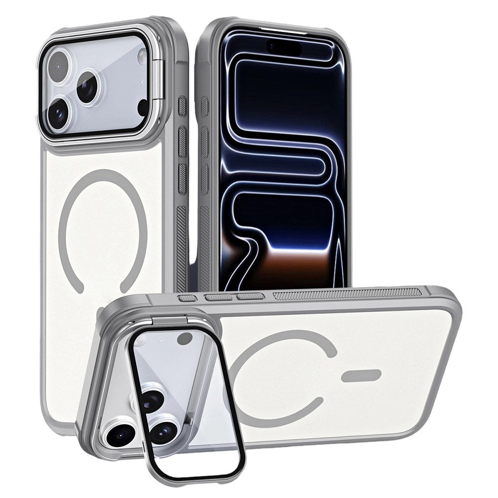 iPhone 18 Pro Max / 17 Pro Max EIDERWOOD Hybrid Plast Deksel m. Kamera Deksel & Stativfunksjon - MagSafe Kompatibel - Grå