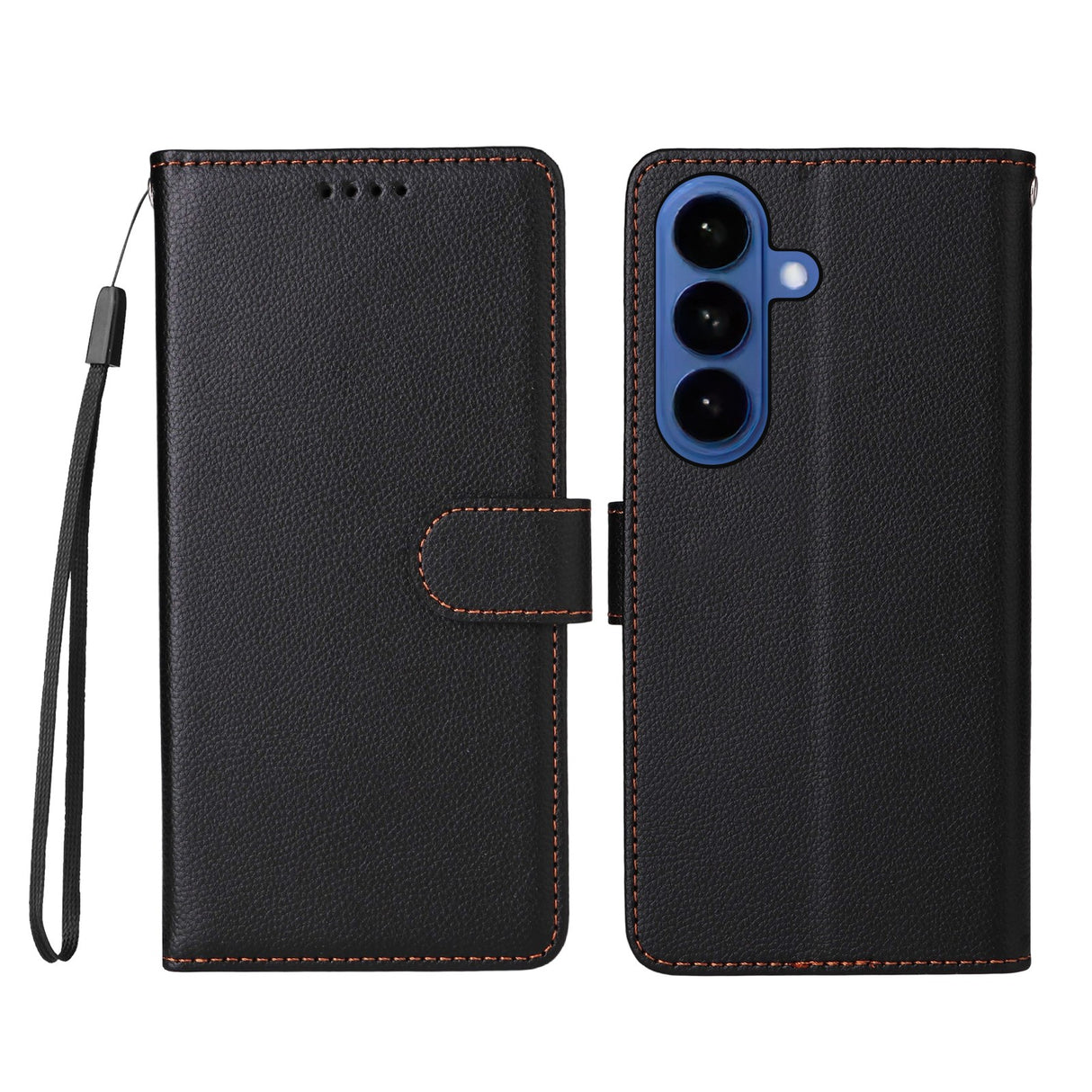 Samsung Galaxy S26 EIDERWOOD Kunstskinn Flip Deksel m. Strop - Svart