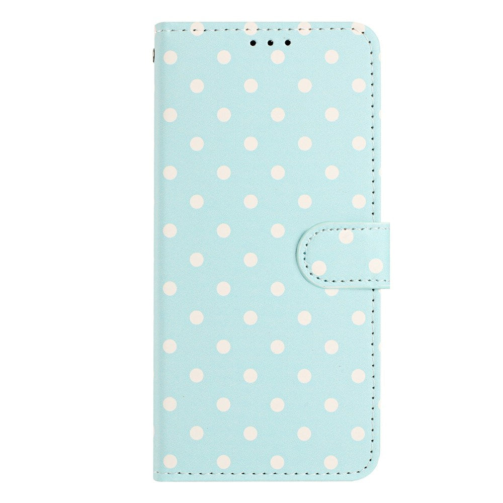EIDERWOOD iPhone 17 Kunstskinn Flip Deksel m. Polka Design - Blå