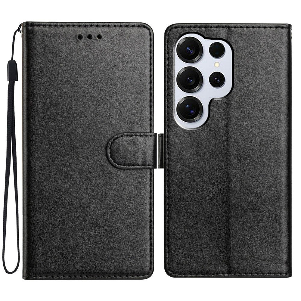 Samsung Galaxy S26 Ultra EIDERWOOD Kunstskinn Deksel med Stropp & Kortholder – Svart