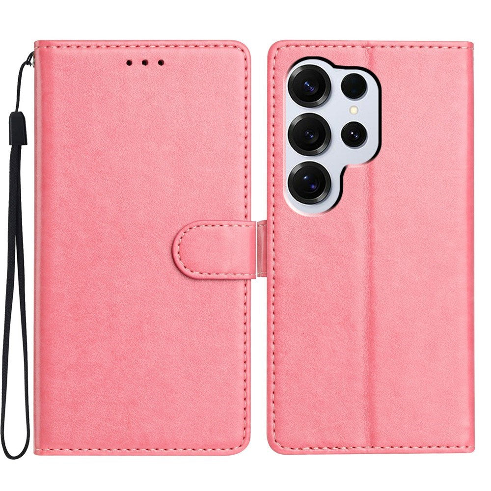 Samsung Galaxy S26 Ultra EIDERWOOD Kunstskinn Deksel med Stropp & Kortholder – Rosa