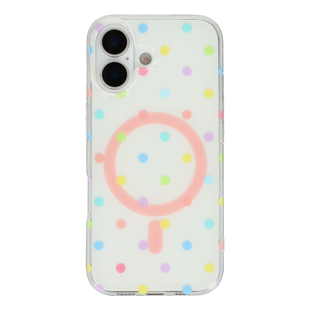 EIDERWOOD iPhone 17 Hybrid Deksel med Polka Design - MagSafe Kompatibel - Gjennomsiktig / Multi