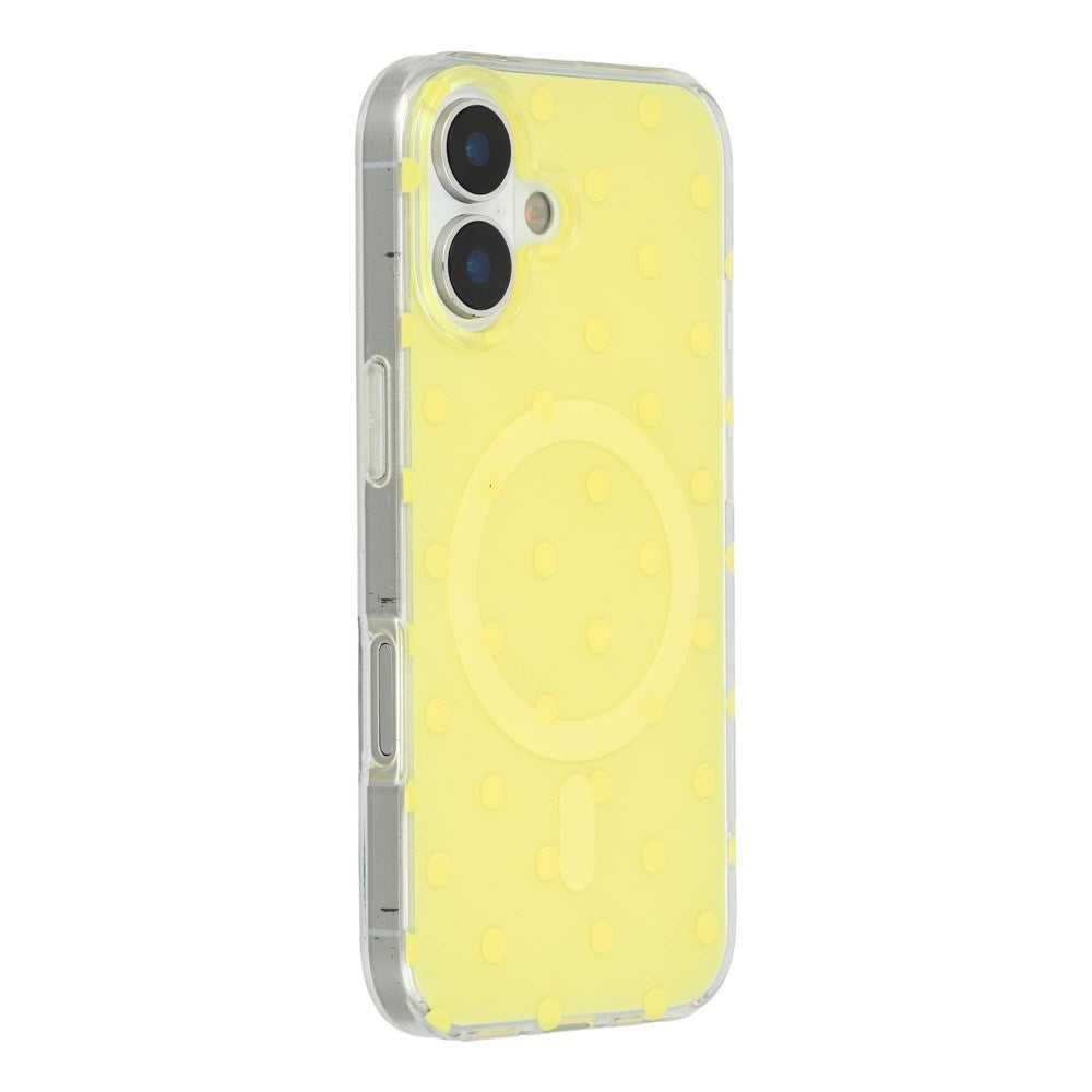 EIDERWOOD iPhone 17 Hybrid Deksel med Polka Design - MagSafe Kompatibel - Gjennomsiktig / Gul