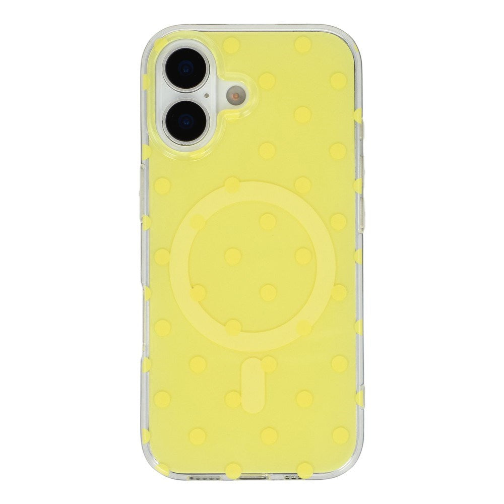 EIDERWOOD iPhone 17 Hybrid Deksel med Polka Design - MagSafe Kompatibel - Gjennomsiktig / Gul