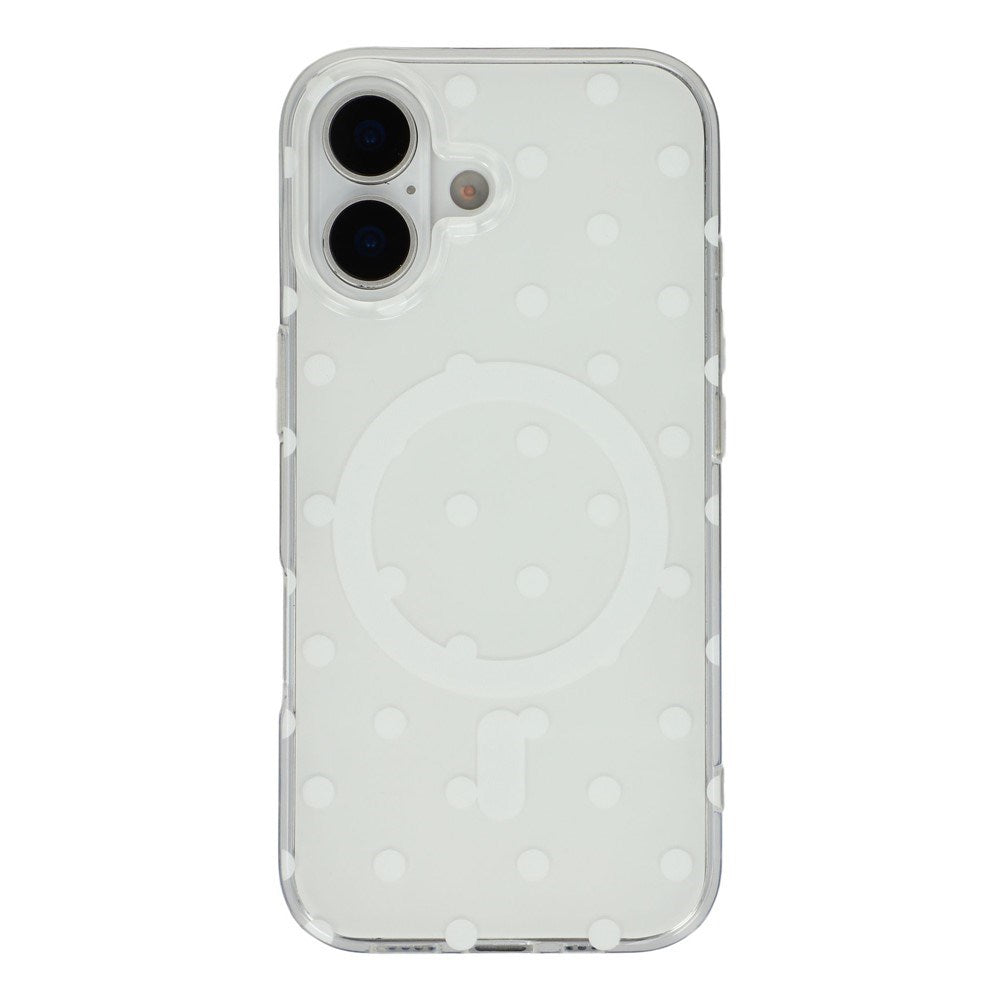 EIDERWOOD iPhone 17 Hybrid Deksel med Polka Design - MagSafe Kompatibel - Gjennomsiktig / Hvit