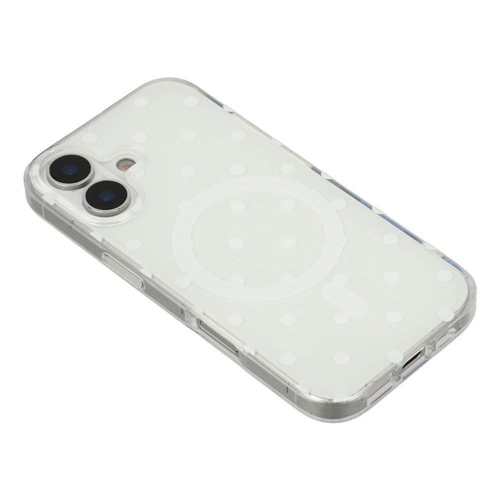 EIDERWOOD iPhone 17 Hybrid Deksel med Polka Design - MagSafe Kompatibel - Gjennomsiktig / Hvit