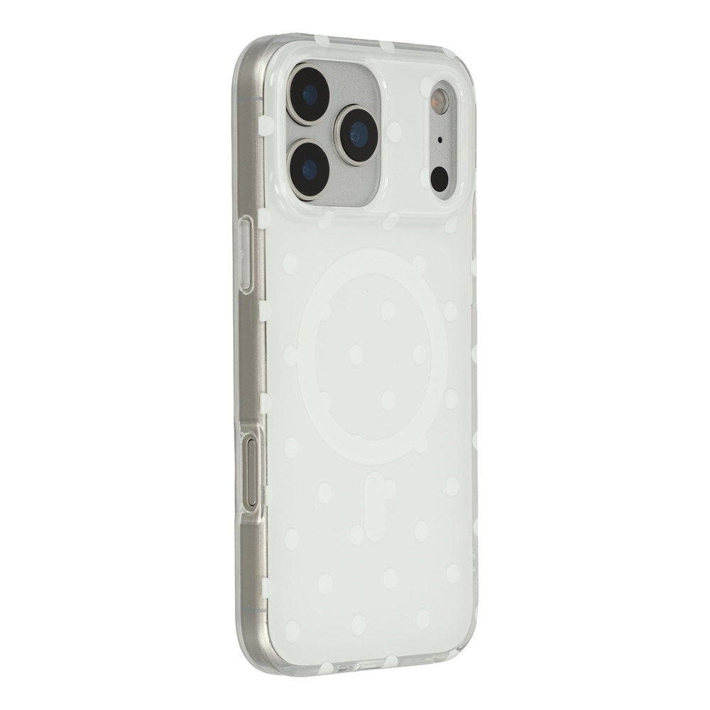 EIDERWOOD iPhone 17 Pro Max Hybrid Deksel med Polka Design - MagSafe Kompatibel - Gjennomsiktig / Hvit