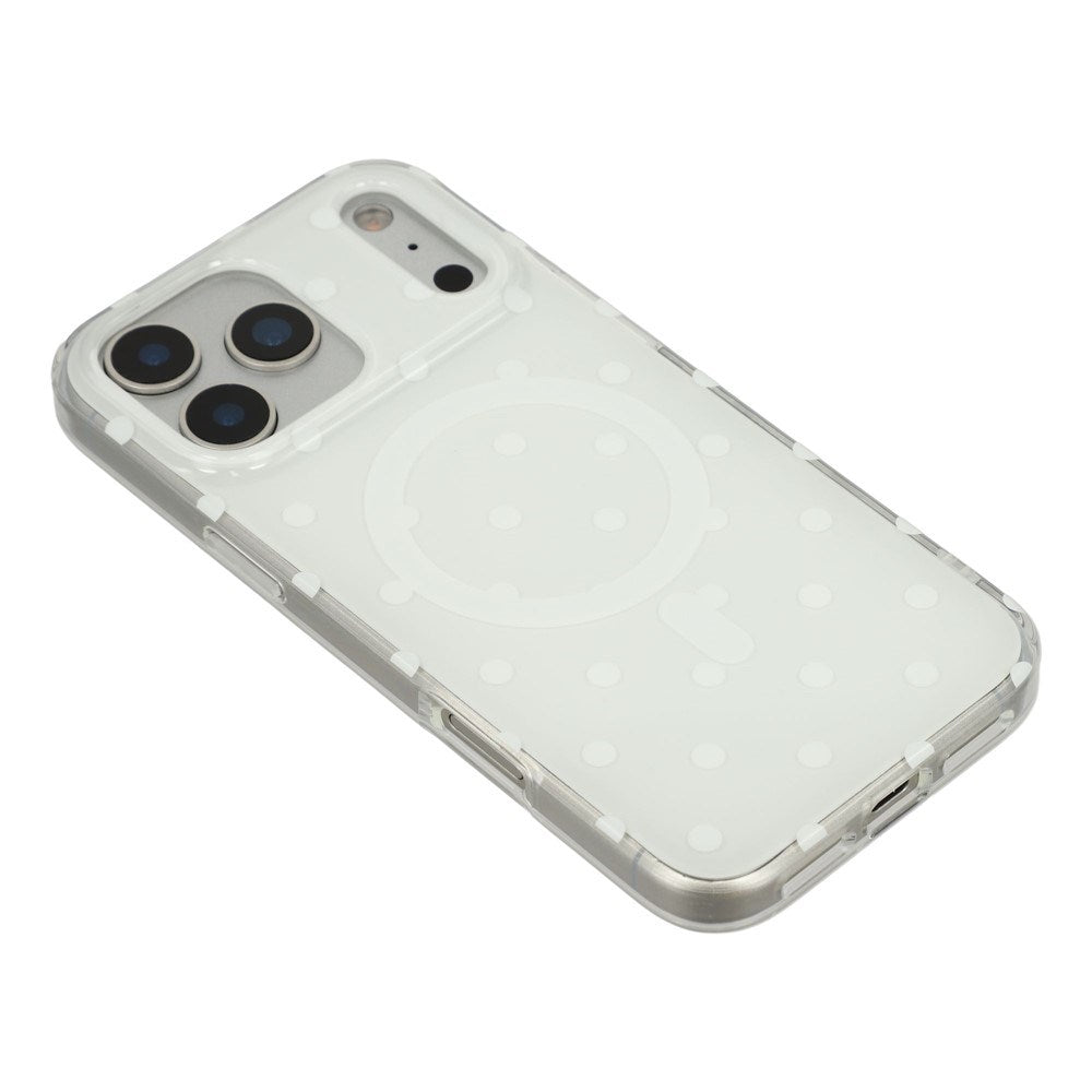 EIDERWOOD iPhone 17 Pro Max Hybrid Deksel med Polka Design - MagSafe Kompatibel - Gjennomsiktig / Hvit