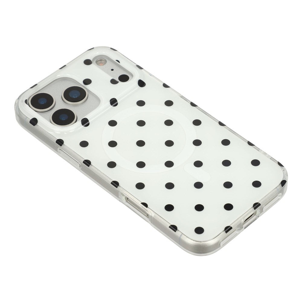EIDERWOOD iPhone 17 Pro Max Hybrid Deksel med Polka Design - MagSafe Kompatibel - Gjennomsiktig / Svart