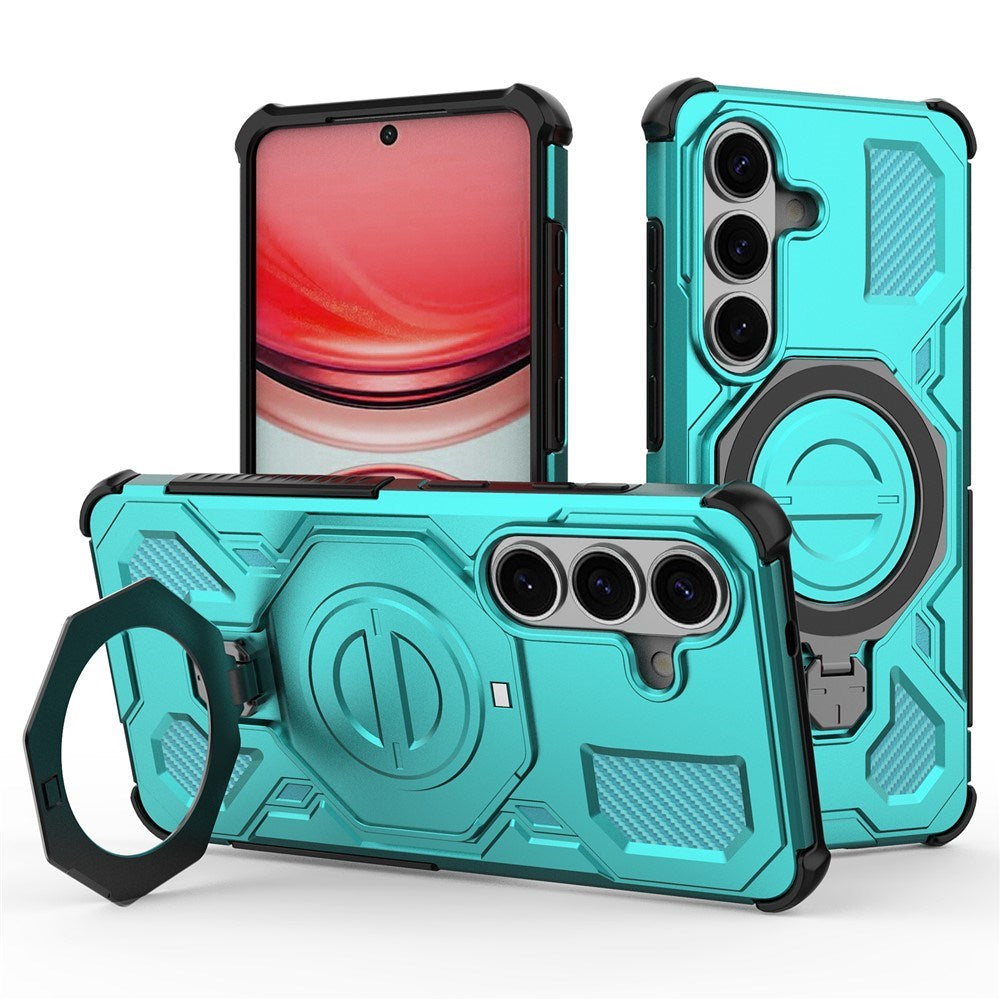 Samsung Galaxy S26 EIDERWOOD Håndverker Deksel m. Roterende Kickstand - Turkis