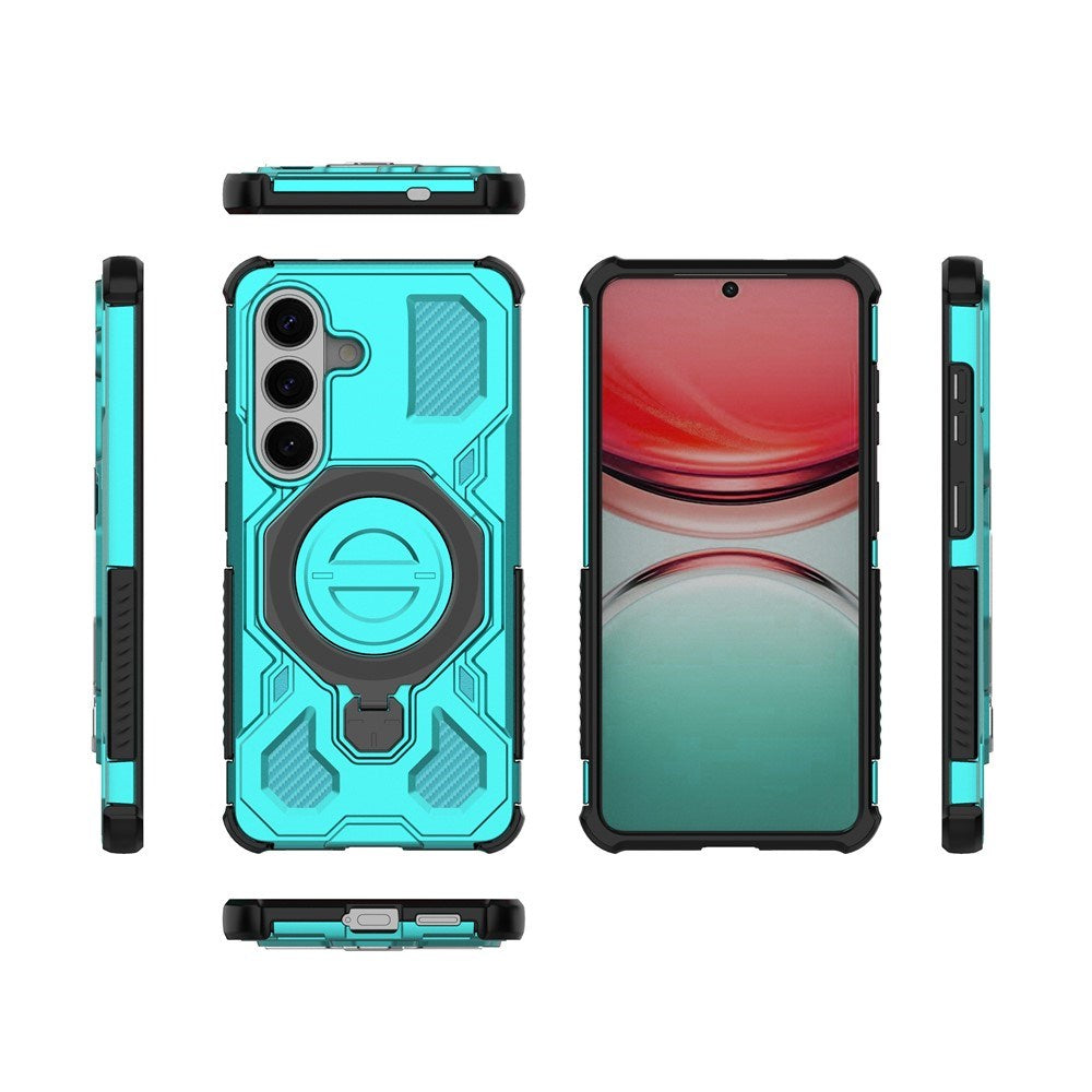 Samsung Galaxy S26 EIDERWOOD Håndverker Deksel m. Roterende Kickstand - Turkis